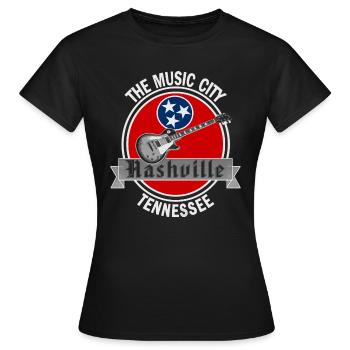 NASHVILLE - Frauen T-Shirt - Schwarz - Vorne - AI Model Female 172 dark (172cm)
