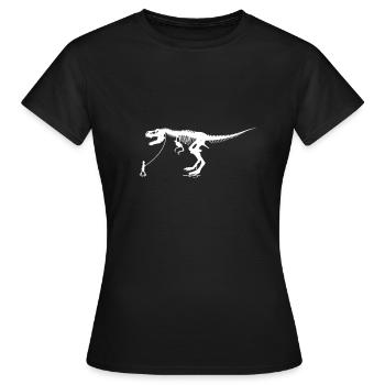 Squelette de dinosaure en laisse - T-shirt Femme - noir - Devant - AI Model Female 172 dark (172cm)