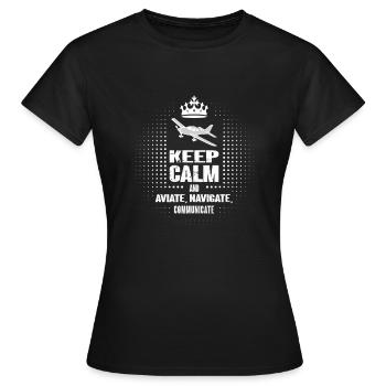 Luftfahrt Flieger Design Künstlicher Horizont - Frauen T-Shirt - Schwarz - Vorne - AI Model Female 172 dark (172cm)