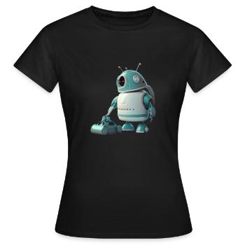 Saugroboter reinigt den Boden Staubsaugroboter - Frauen T-Shirt - Schwarz - Vorne - AI Model Female 172 dark (172cm)