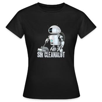 Robot vacuum cleaner cleans the floor Robot vacuum cleaner - Women's T-Shirt - black - Front - AI Model Female 172 dark (172cm)