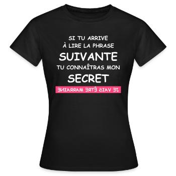 je vais être marraine - T-shirt Femme - noir - Devant - AI Model Female 172 dark (172cm)