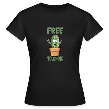 Dessin animé drôle de cactus - T-shirt Femme - noir - Devant - AI Model Female 172 dark (172cm)