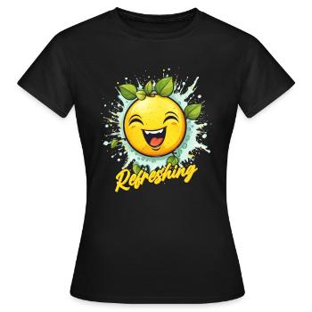 Citron rafraîchissant pour boissons gazeuses - T-shirt Femme - noir - Devant - AI Model Female 172 dark (172cm)
