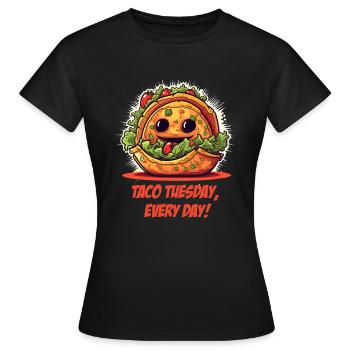 Taco tous les jours - T-shirt Femme - noir - Devant - AI Model Female 172 dark (172cm)
