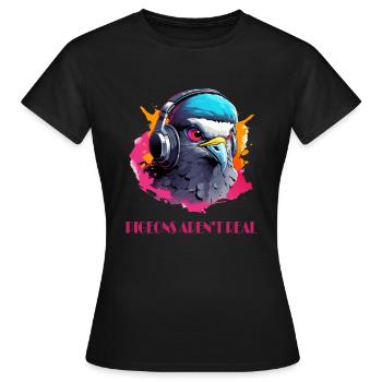 Adler mit Headset - Frauen T-Shirt - Schwarz - Vorne - AI Model Female 172 dark (172cm)
