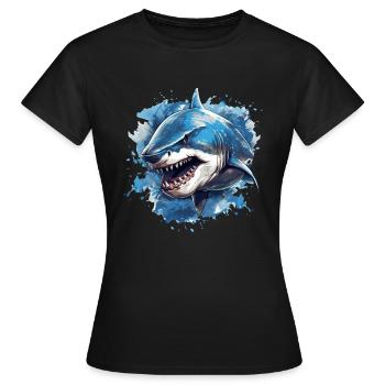 Requin dangereux sous l’eau - T-shirt Femme - noir - Devant - AI Model Female 172 dark (172cm)