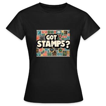 Conception de timbres pour les collectionneurs de timbres - T-shirt Femme - noir - Devant - AI Model Female 172 dark (172cm)