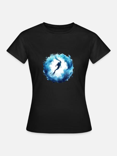 Unterwasserwelt Ozean Taucher - Frauen T-Shirt - Schwarz