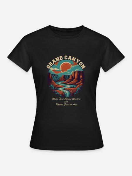 Grand Canyon rétro - Design de voyage classique - T-shirt Femme - noir