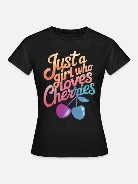 Kirsche Kirschen Früchte Essen - Frauen T-Shirt - Schwarz