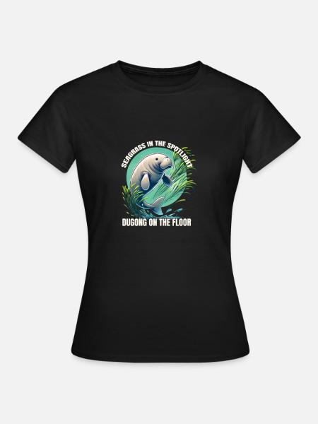 Tanzendes Dugong Unterwasser - Frauen T-Shirt - Schwarz