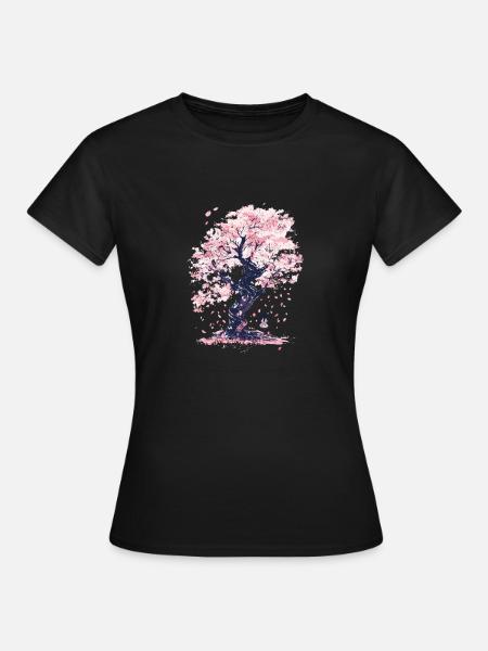 Japanische Kirschblüte, Sakura Ästhetik - Frauen T-Shirt - Schwarz