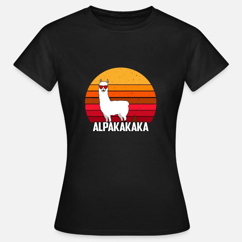 Sunset with alpaca - Women's T-Shirt - black