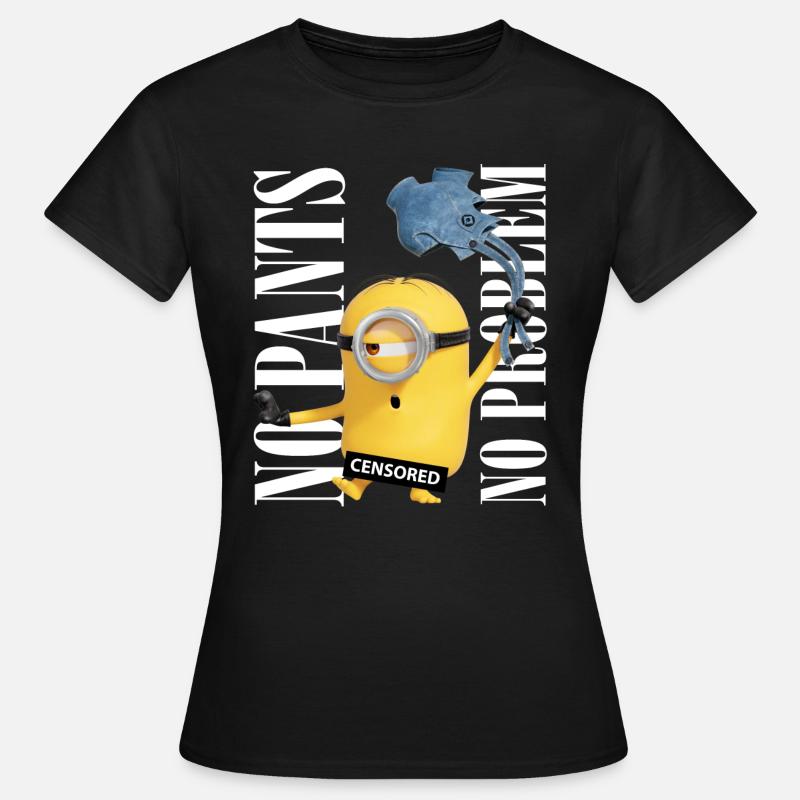 Minions censurato No Pants No Problem - Maglietta da donna - nero