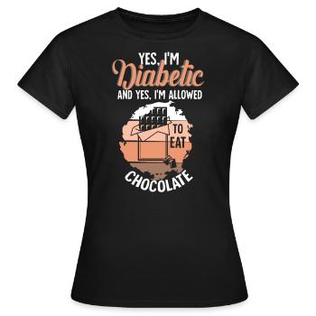 Diabetiker Schokolade Essen - Frauen T-Shirt - Schwarz - Vorne - AI Model Female 172 dark (172cm)