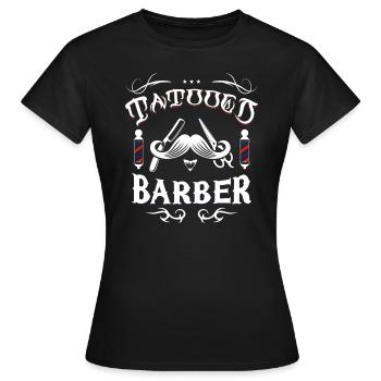 Tätowierter Barbier - Frauen T-Shirt - Schwarz - Vorne - AI Model Female 172 dark (172cm)