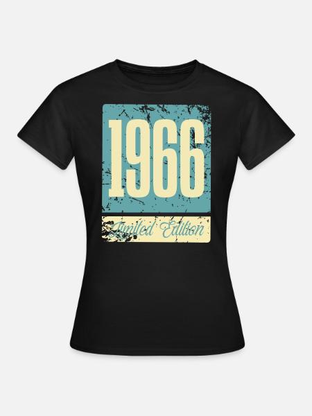 1966 Geboren Geburtstag Geburtsjahr - Frauen T-Shirt - Schwarz