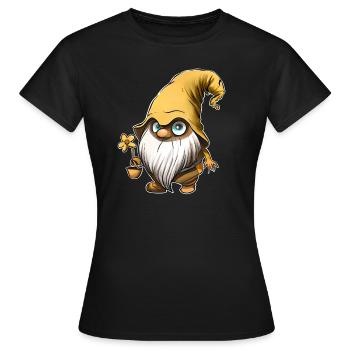 Gnome Gnomes Sunflower - Frauen T-Shirt - Schwarz - Vorne - AI Model Female 172 dark (172cm)