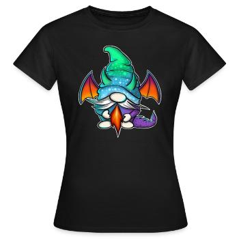 Gnome Gnomes Drache - Frauen T-Shirt - Schwarz - Vorne - AI Model Female 172 dark (172cm)
