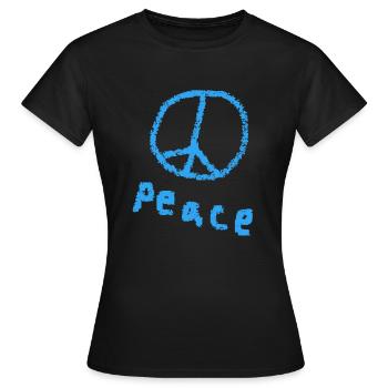 Paix Paix Signe Paix - T-shirt Femme - noir - Devant - AI Model Female 172 dark (172cm)