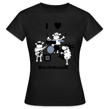 j'aime Bock Musique - T-shirt Femme - noir - Devant - AI Model Female 172 dark (172cm)