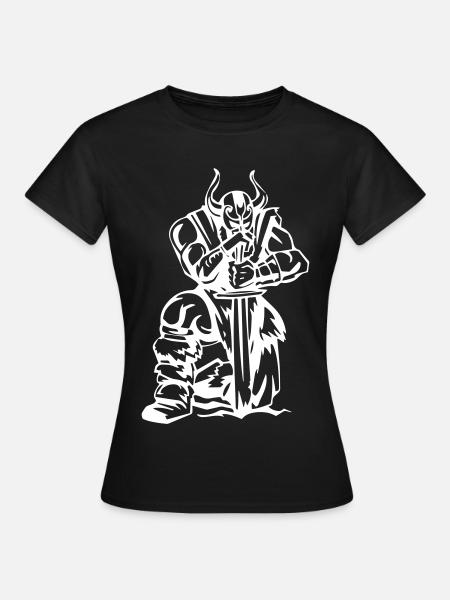 Wikinger Denkmal - Frauen T-Shirt - Schwarz