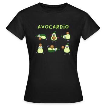 Avocat Sport Fitness Avocardio disant drôle - T-shirt Femme - noir - Devant - AI Model Female 172 dark (172cm)