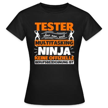 Tester - Frauen T-Shirt - Schwarz - Vorne - AI Model Female 172 dark (172cm)