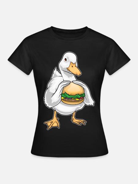 Ente Cheeseburger - Frauen T-Shirt - Schwarz