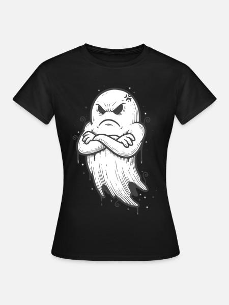 Halloween Geist mit verschränkten Armen - Frauen T-Shirt - Schwarz