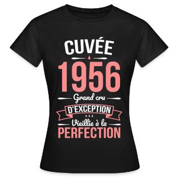 1956 Cuvée – Aged to perfection - Women's T-Shirt - black - Front - AI Model Female 172 dark (172cm)