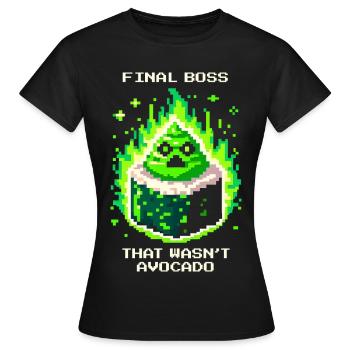 Endboss war kein Avocado | Wasabi Sushi - T-shirt Femme - noir - Devant - AI Model Female 172 dark (172cm)