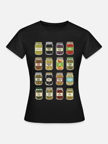 Oliven Im Glas - Frauen T-Shirt - Schwarz