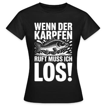 Wenn der Karpfen ruft - Frauen T-Shirt - Schwarz - Vorne - AI Model Female 172 dark (172cm)