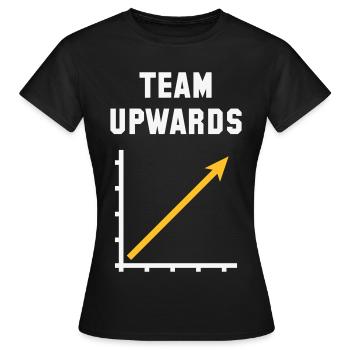 Team Aufwärts (Erfolg / Fortschritt / NEG Gold 2C) - Frauen T-Shirt - Schwarz - Vorne - AI Model Female 172 dark (172cm)