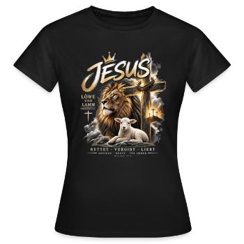 Christen Jesus Kreuz Glaube Religion Shirt - Frauen T-Shirt - Schwarz - Vorne - AI Model Female 172 dark (172cm)