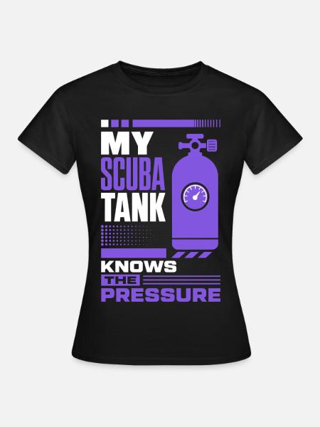 Scuba Tauchflasche unter Druck - Frauen T-Shirt - Schwarz