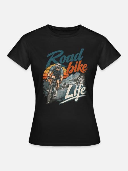Road Bike Retro Geschenkidee - Frauen T-Shirt - Schwarz