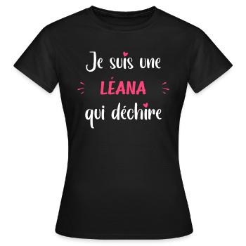 léana qui déchire - T-shirt Femme - noir - Devant - AI Model Female 172 dark (172cm)