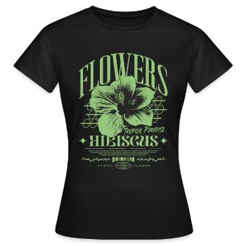 Hibiscus Flower Hibiscus Flower - Women's T-Shirt - black - Front - AI Model Female 172 dark (172cm)