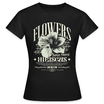 Hibiscus Flower Hibiscus Flower - Women's T-Shirt - black - Front - AI Model Female 172 dark (172cm)