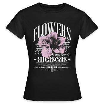 Hibiscus Flower Hibiscus Flower - Women's T-Shirt - black - Front - AI Model Female 172 dark (172cm)