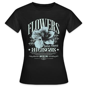 Hibiscus Flower Hibiscus Flower - Women's T-Shirt - black - Front - AI Model Female 172 dark (172cm)