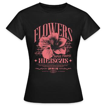 Hibiscus Flower Hibiscus Flower - Women's T-Shirt - black - Front - AI Model Female 172 dark (172cm)
