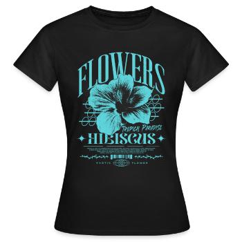 Hibiscus Flower Hibiscus Flower - Women's T-Shirt - black - Front - AI Model Female 172 dark (172cm)