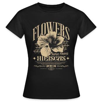 Hibiscus Flower Hibiscus Flower - Women's T-Shirt - black - Front - AI Model Female 172 dark (172cm)