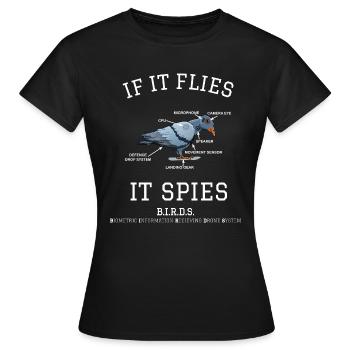 Oiseau espion pour chemises sombres - T-shirt Femme - noir - Devant - AI Model Female 172 dark (172cm)