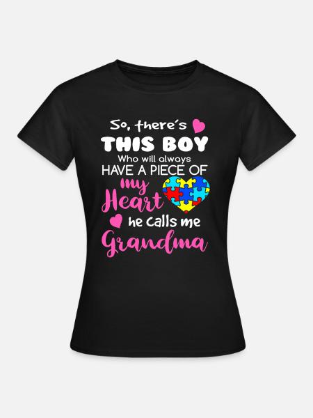 Dieser Junge nennt mich Oma Autism Awareness - T-shirt dam - svart