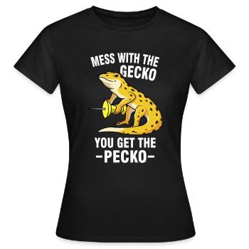 Gecko Memes - Women's T-Shirt - black - Front - AI Model Female 172 dark (172cm)